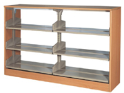 单柱双面三层书架 3 level double side shelf