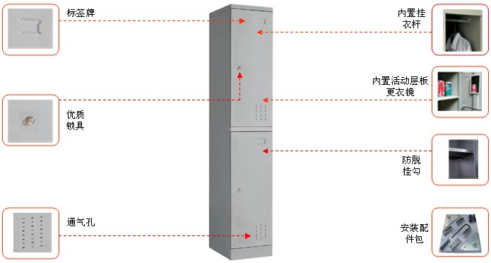 钢制两门更衣柜